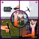 12 ft Giant Halloween Ghost Inflatable with LED Flame Lights