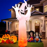 12 ft Giant Halloween Ghost Inflatable with LED Flame Lights